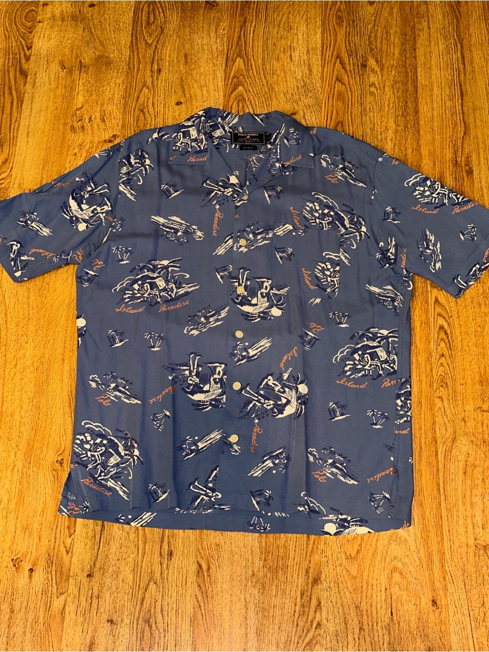 VTG 90s Polo Sport Island Paradise Ralph Lauren Hawaii Camp Shirt Men’s Medium